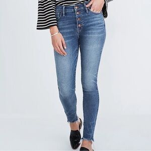 Madewell 10” high rise button fly skinny crop jeans